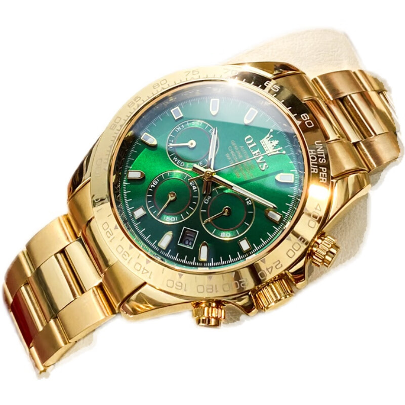 瑞士劳力男士手表绿水鬼男表全自动机械表18k金十大名表品牌 金绿面