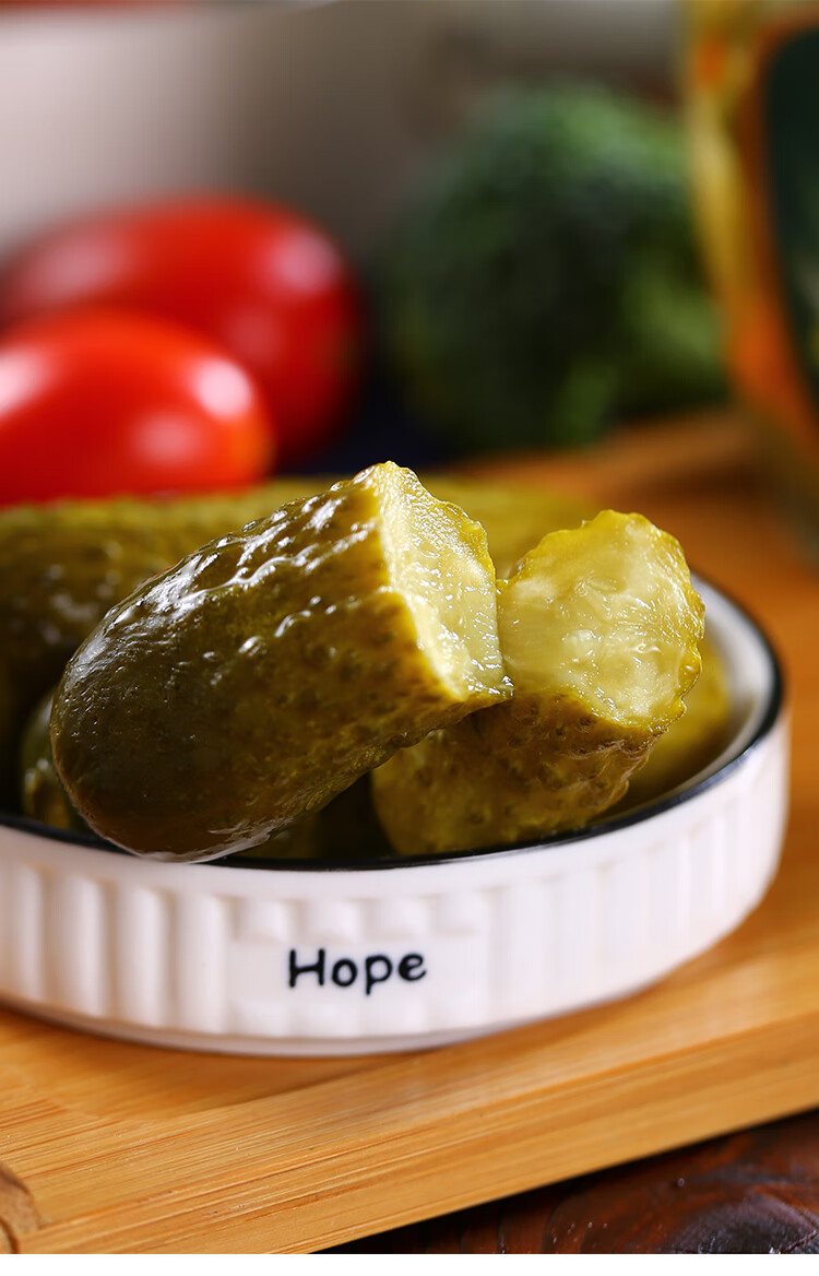 俄罗斯风味酸黄瓜俄式腌制小青瓜三明治汉堡瓶装网红食品480克 酸黄瓜