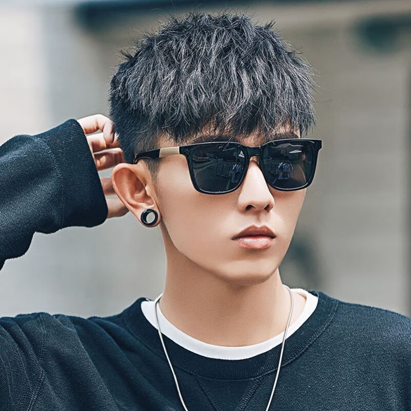 园洁复古嘻哈帅气墨镜韩版潮男士方框港风网红欧美超酷太阳眼镜紫外线