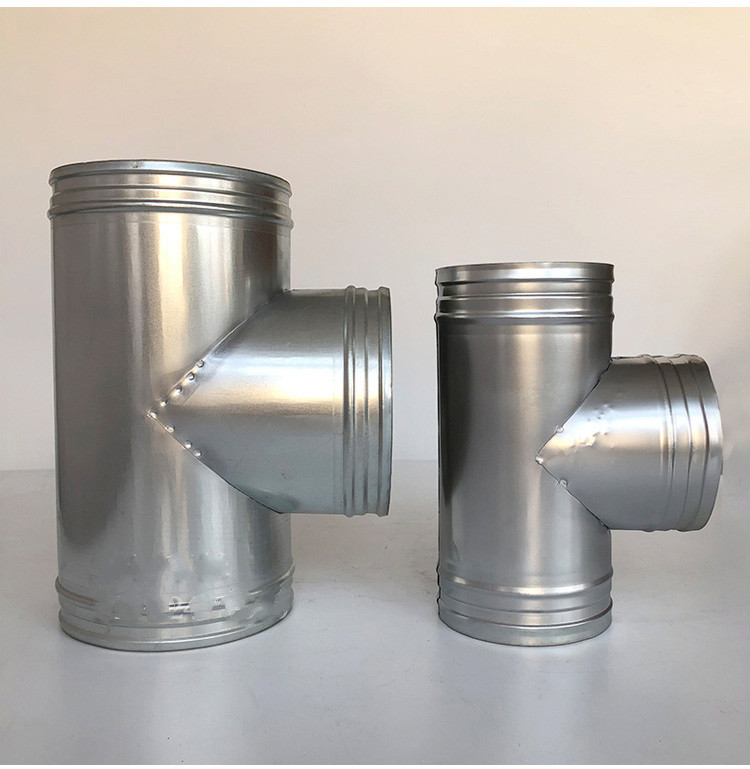 白铁皮t三通正三通螺旋风管接头换气扇排烟管通风管道转换内接头通用
