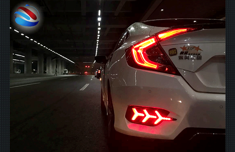 本田十代思域鱼骨款日行灯16-17新思域专用led日行灯野马灯雾灯 温馨