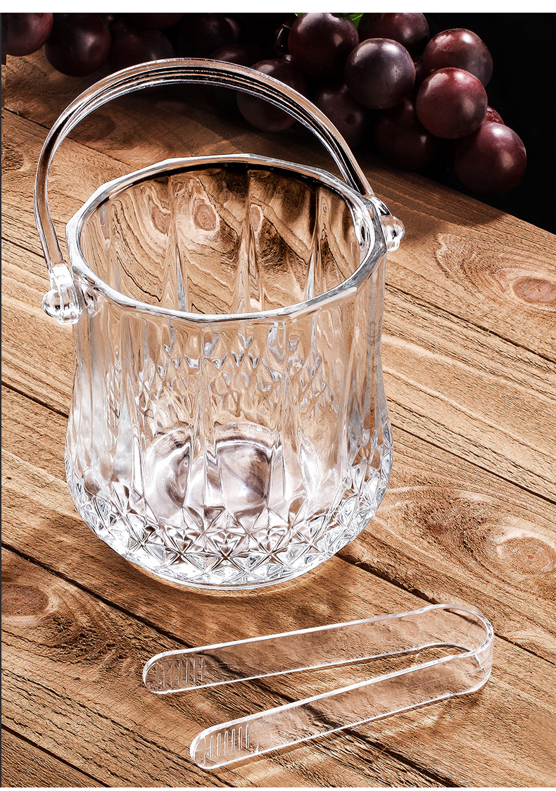 提手保冷红酒啤酒ktv酒吧商用大小号欧式冰块桶香槟桶z石冰桶玻璃冰夹