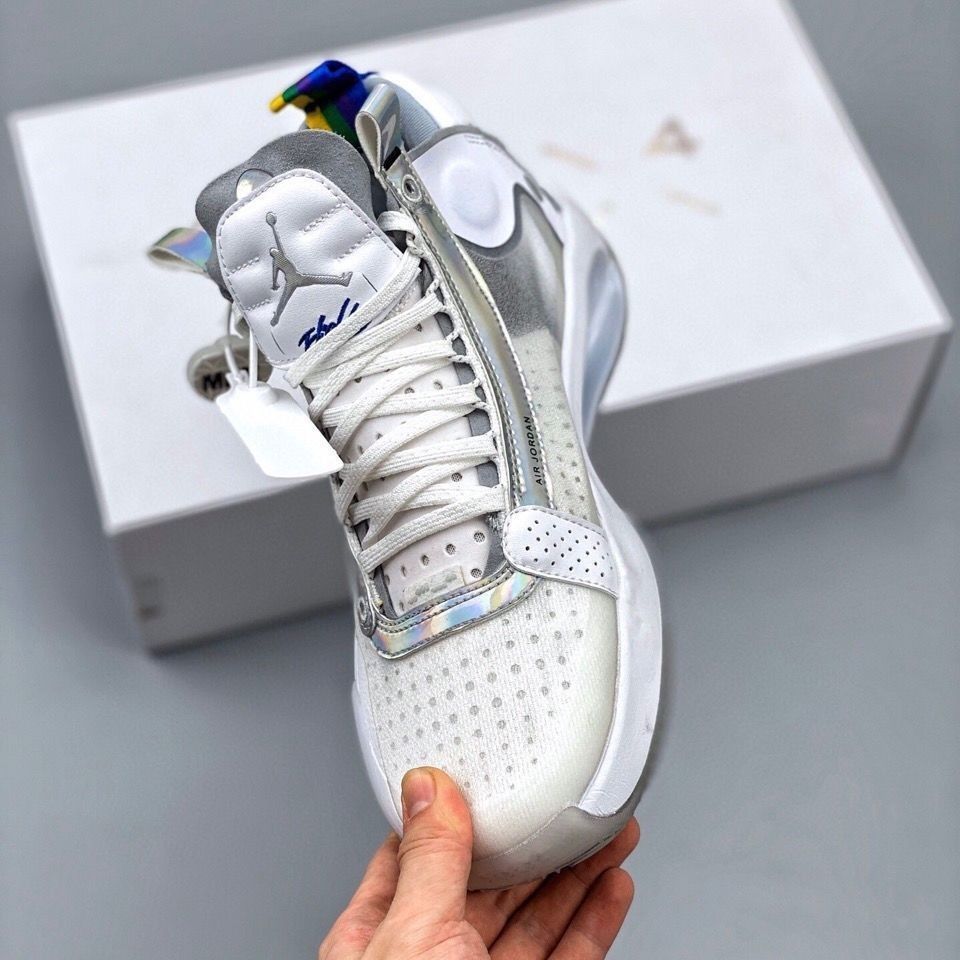 【公司级】纯原正确版 灭世纯原 air 34 aj34 全白镭射 篮球鞋 bq3381