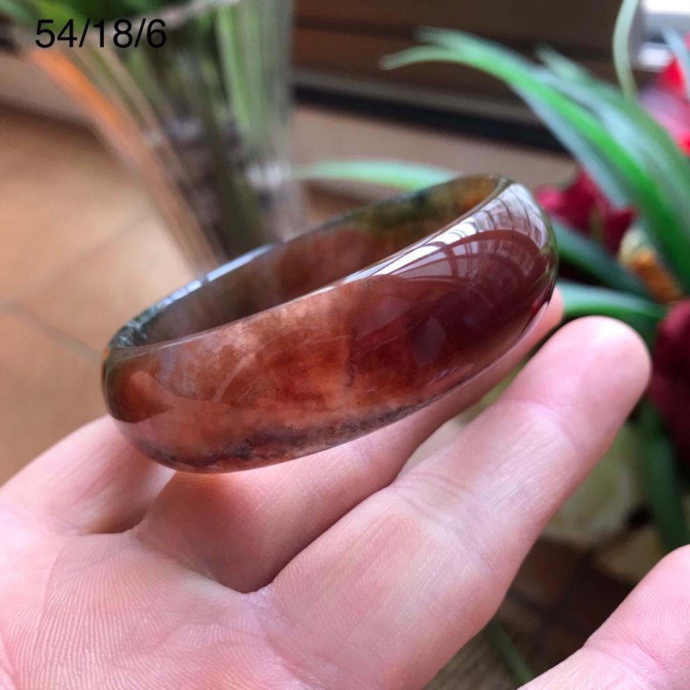 ck鼎丰晟印度水草玛瑙手镯七彩玉绿水晶水草玛瑙手镯女多款冰种生日