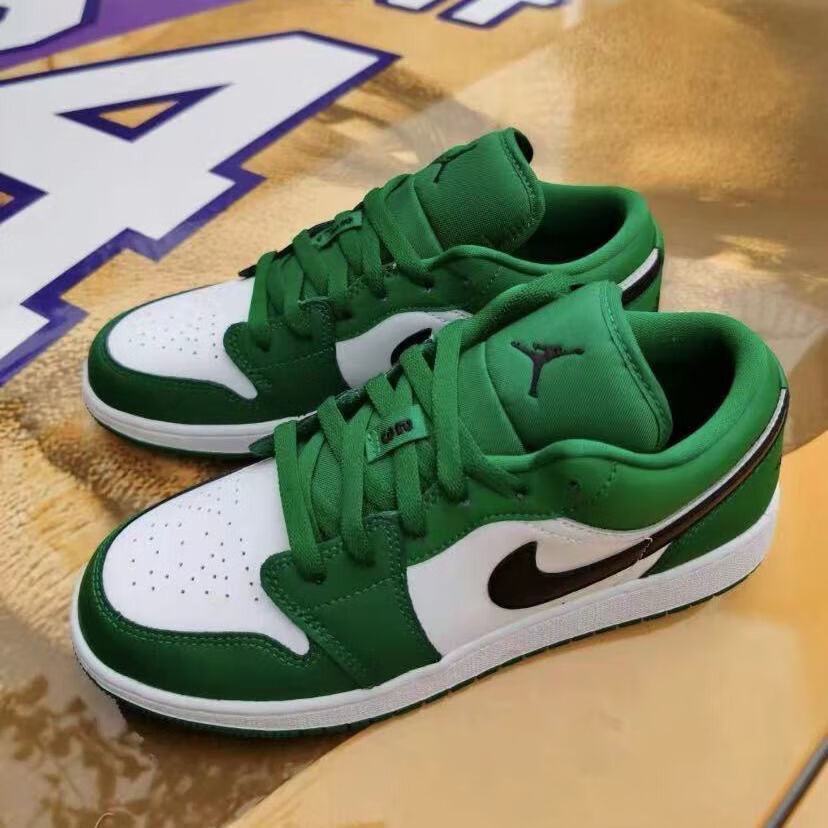 aj乔1 low 凯尔特人 松绿 白绿脚趾低帮板鞋男女百搭情侣篮球鞋 绿色