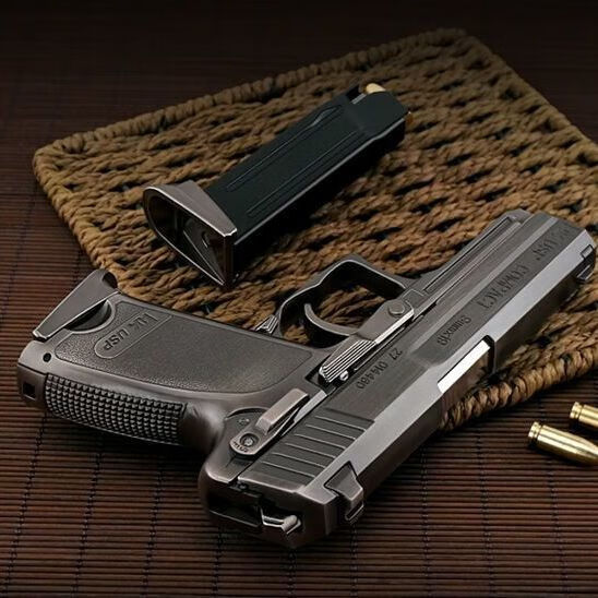 05金属抛壳手枪抢模型全拆卸不可发射儿童男孩益力智玩具 黑色usp升级