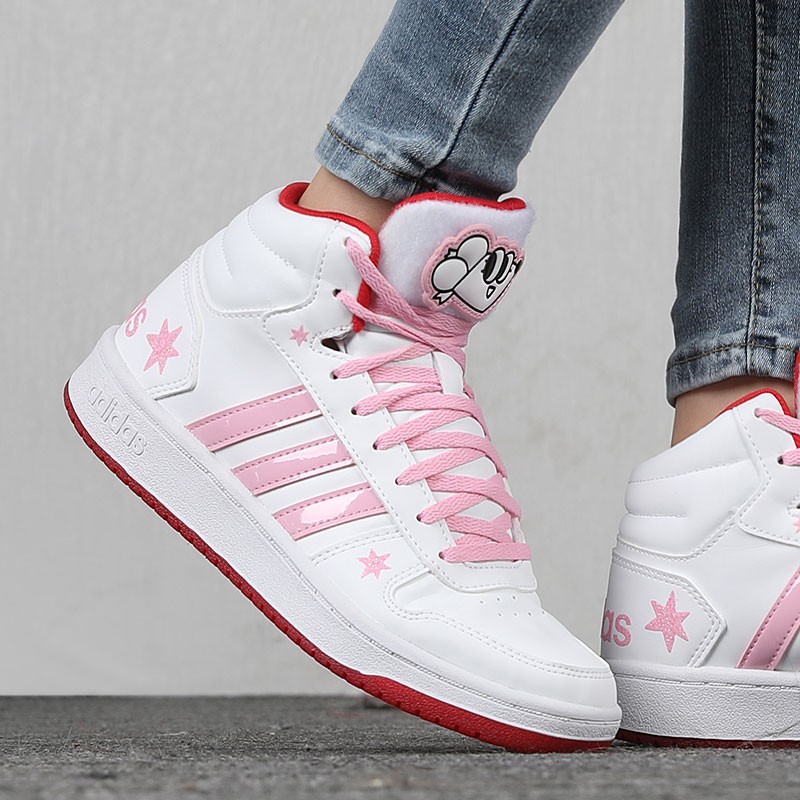 adidas阿迪达斯女鞋休闲鞋春季新款neo鼠年米奇限定款高帮耐磨轻便