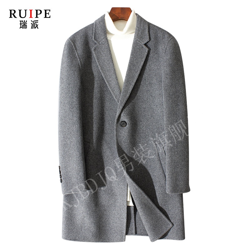 kjbdjq2022新款瑞派服饰ruipe男款双面呢冬季毛中长款绒风衣毛呢外套