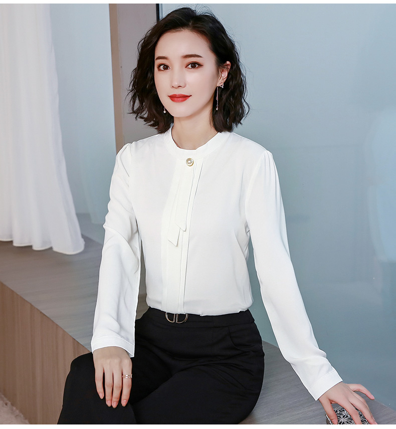 女套头宽松显瘦长袖百搭雪纺小衫2020春季新款轻熟女减龄气质ol上衣