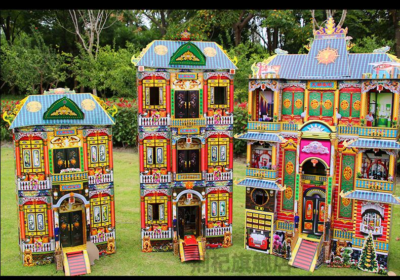 纸房子祭祀折叠式祭祀用品大号纸房子纸扎别墅洋房清明烧七寒衣烧纸免