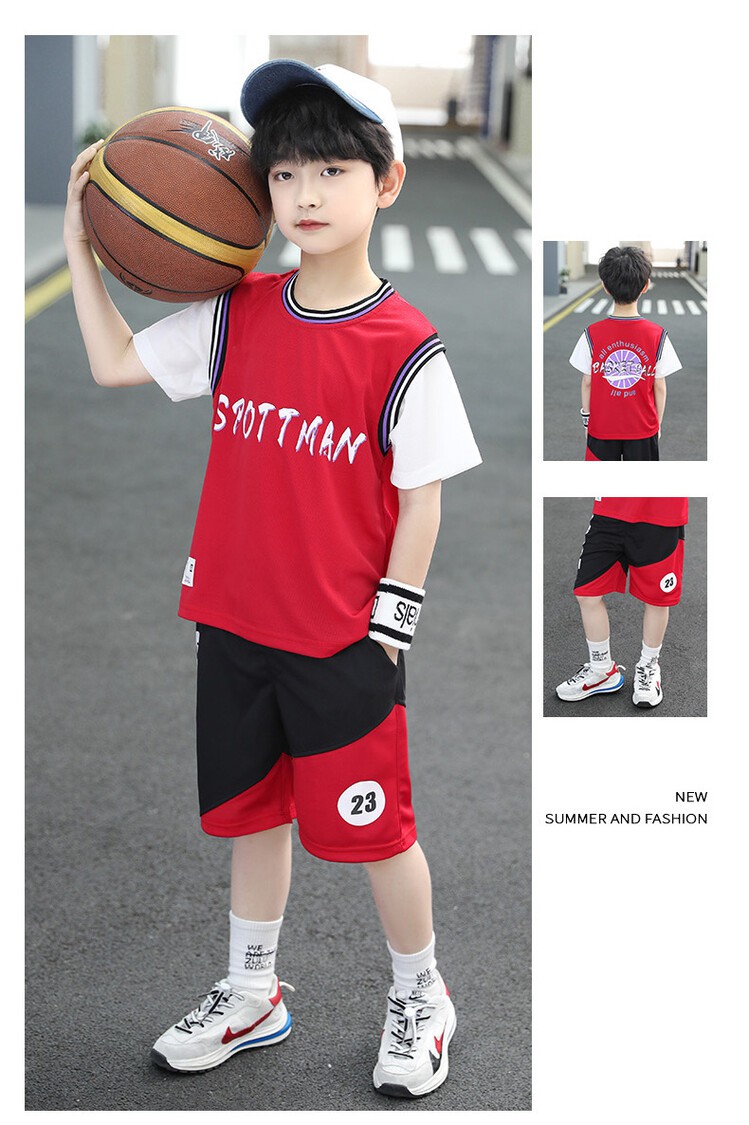 卡芙泰儿童篮球服套装男运动套装背心训练服小学生比赛队服印字运动服