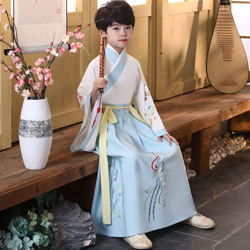 男生汉服小学生汉服十一国庆节花音畔古装汉服小男孩子夏季中国风唐装