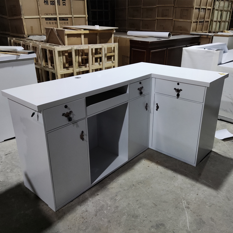 服装店l型收银台 轻奢服装奶茶女装店l型吧台收银台桌美容院小型店铺