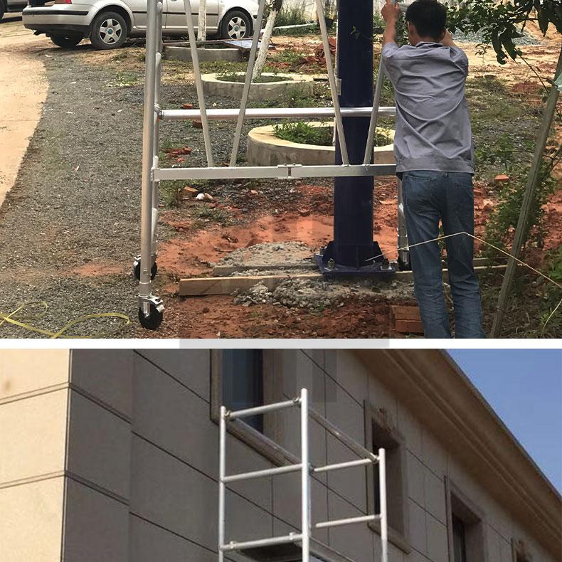 脚手架移动脚手架折叠小型手脚架工地建筑铝合金脚手架移动平台 jns