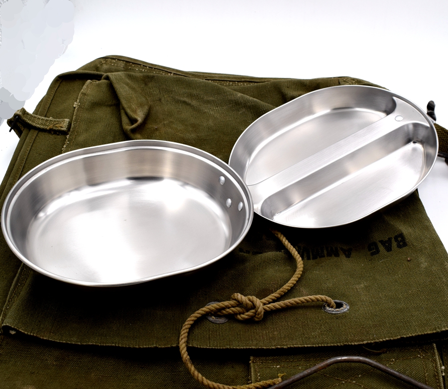 比心鼠 woug 单兵饭盒全新304德式不锈钢饭盒户外便携餐具单兵野战炊