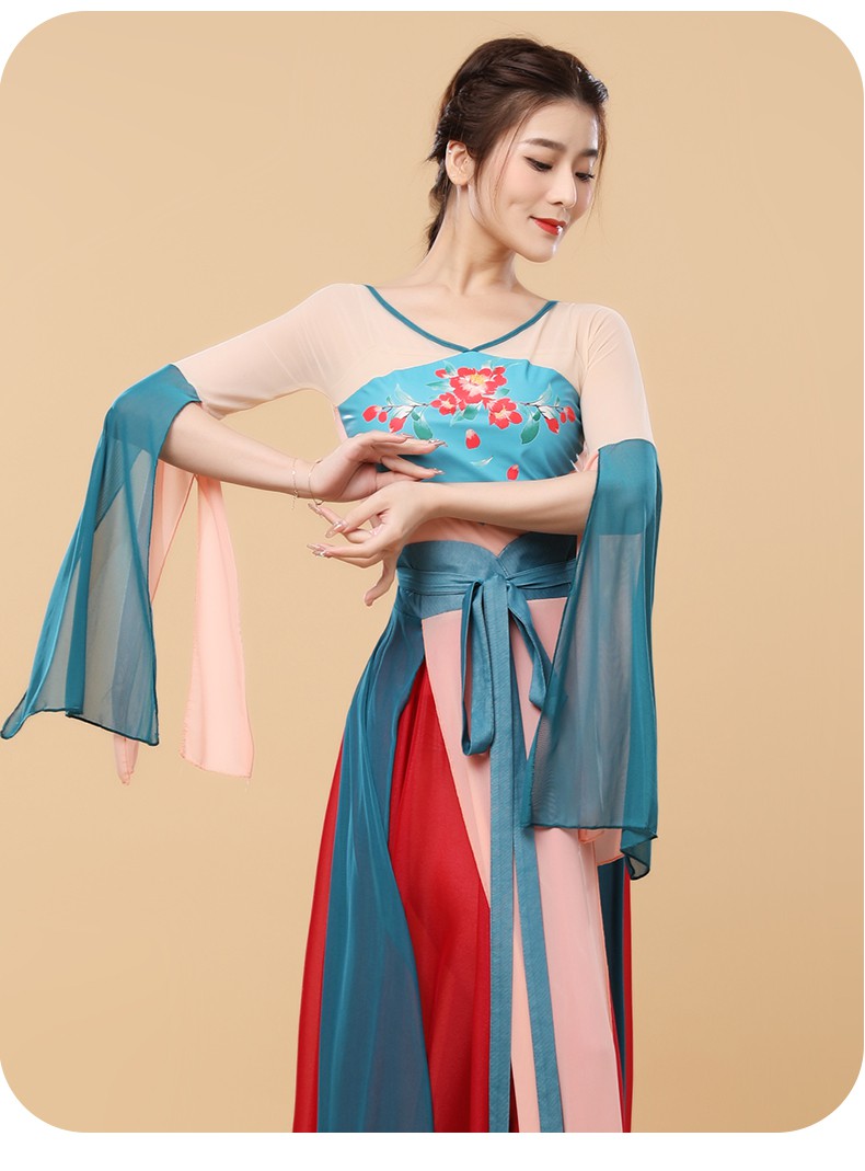 古典舞蹈演出服古典舞服装飘逸女中国舞敦煌飞天舞仙气纱衣古风舞蹈服
