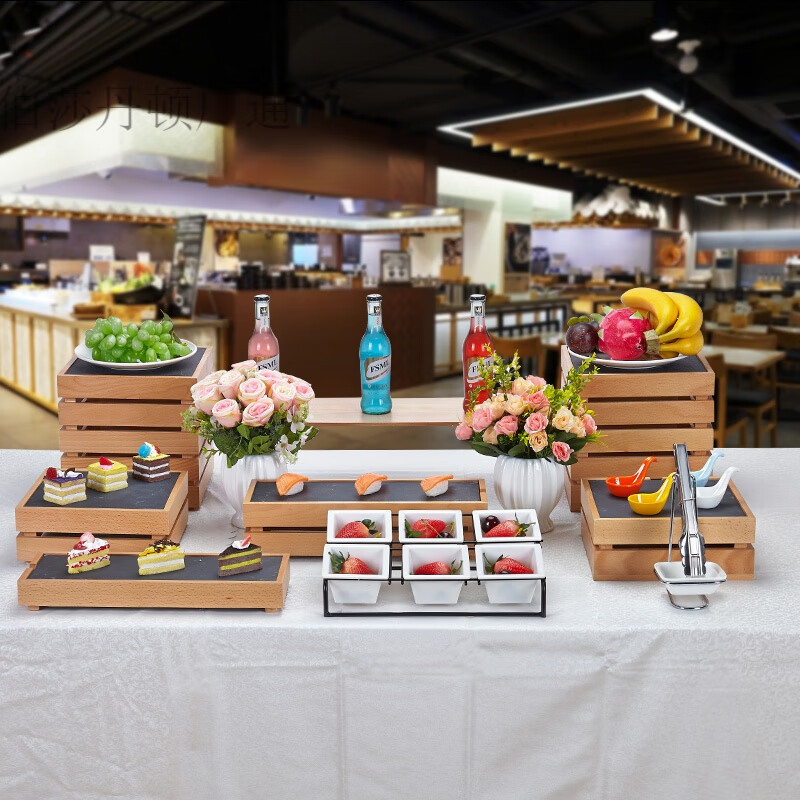 冷餐摆台 装饰自助餐茶歇层架冷餐原木点心架寿司糕点甜品摆台宴会