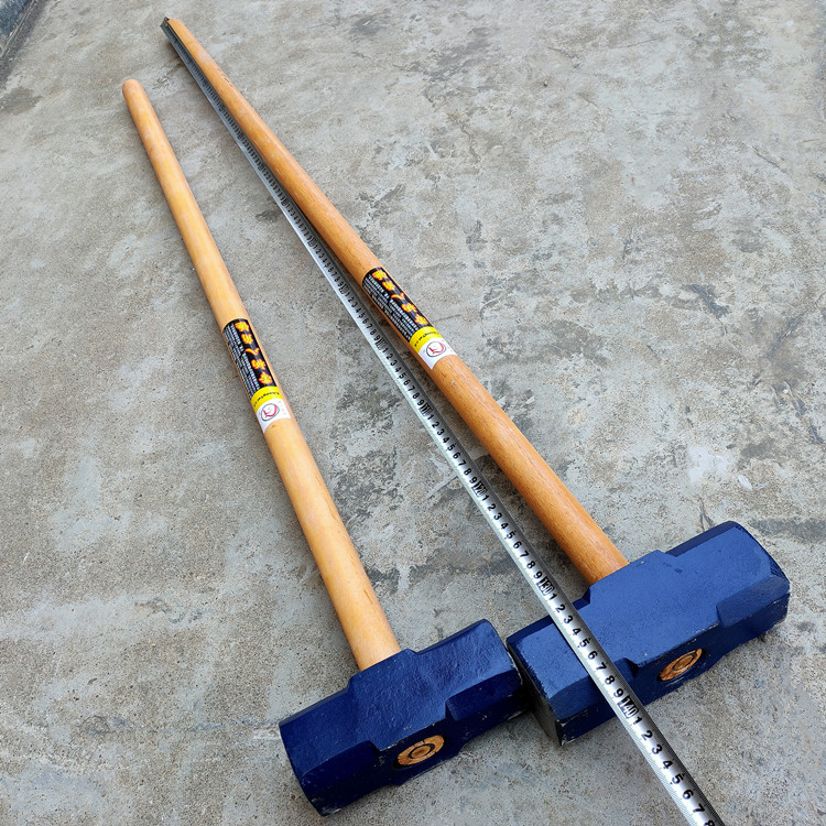 京臣定制加长版12米14米木柄大锤碳钢锻打八角锤装修砸墙18p锤子大锤