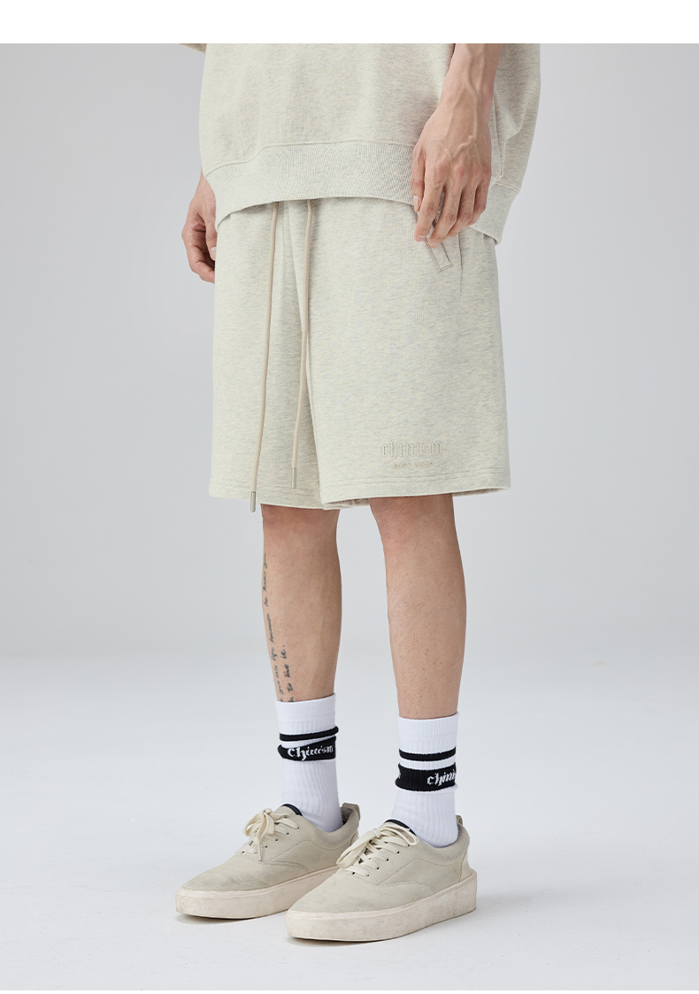 chinism2022ssch美式潮牌短裤男夏季水洗针织运动休闲五分裤子cd2225y