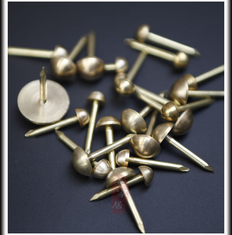 柯甄仿古典五金铜钉泡钉中式鼓钉小帽钉复古建筑门钉家具图钉圆钉子