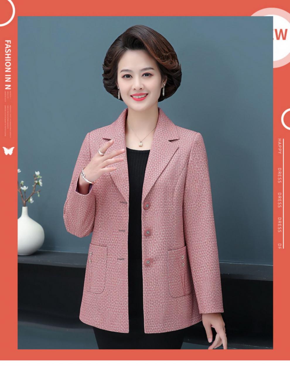 中年妇女春秋职业装女装套装妈妈西装外套女中年春装新款中老年短款