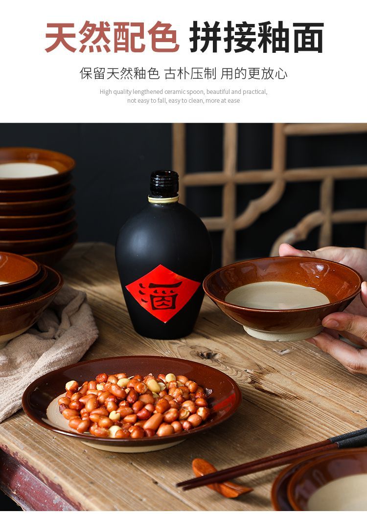 土碗老式土陶碗酒碗仿古土陶碗复古土碗陶粗碗土陶餐具扣肉蒸碗家用
