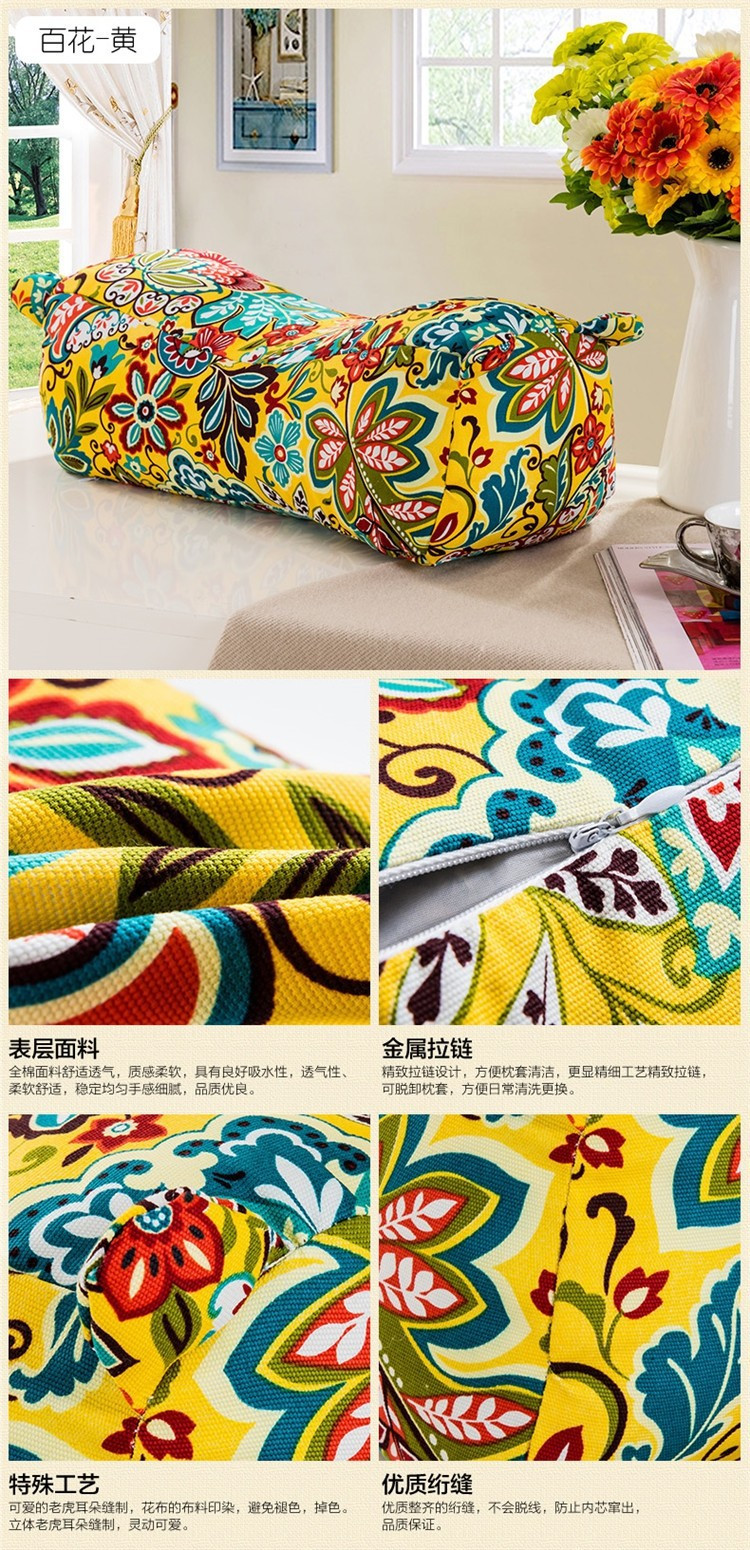 手工虎头枕荞麦壳枕头保颈椎睡眠按摩纯棉可爱老虎头枕头黄花头