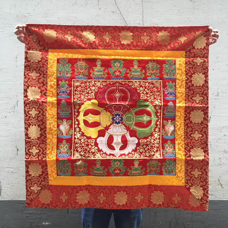 藏式民族风桌布结缘佛教用品藏式桌布民族风佛堂装饰八吉祥十字金刚杵