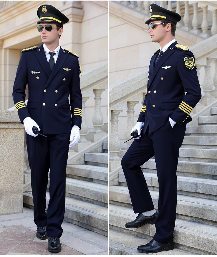 博盛新式保安工作服男春秋套装秩序维护服装蓝色售楼处形象岗礼宾服蓝