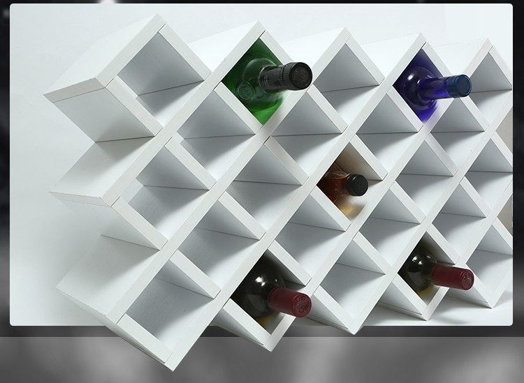 红酒格子架定制菱形格实木酒叉葡萄酒置物架现代简约酒架酒柜家用挂