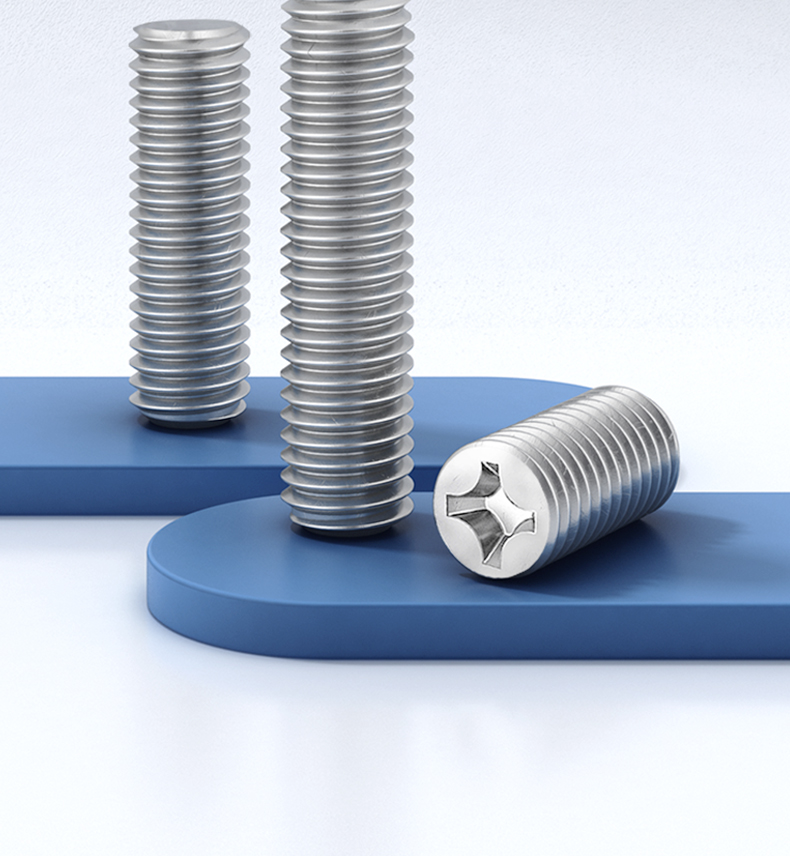 304不锈钢十字平端紧定螺丝顶丝机米无头螺钉止付罗丝m2m4m6m8m12 2*2