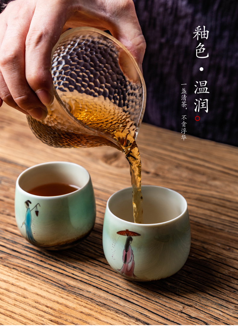 窑变品茗杯主人杯单个陶瓷功夫茶具大号日式个人茶杯古风定制 罗汉杯