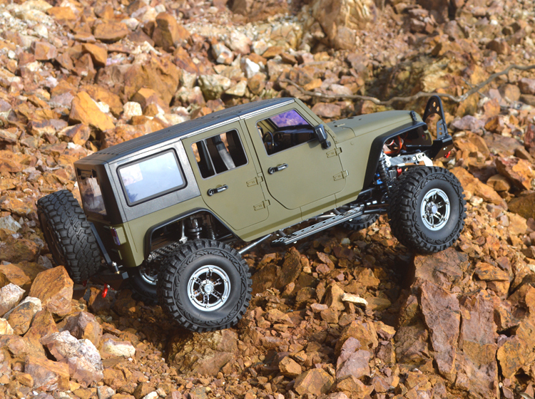 1/10四驱仿真牧马人越野攀爬车定制改装金属电动遥控车模型 素车版到