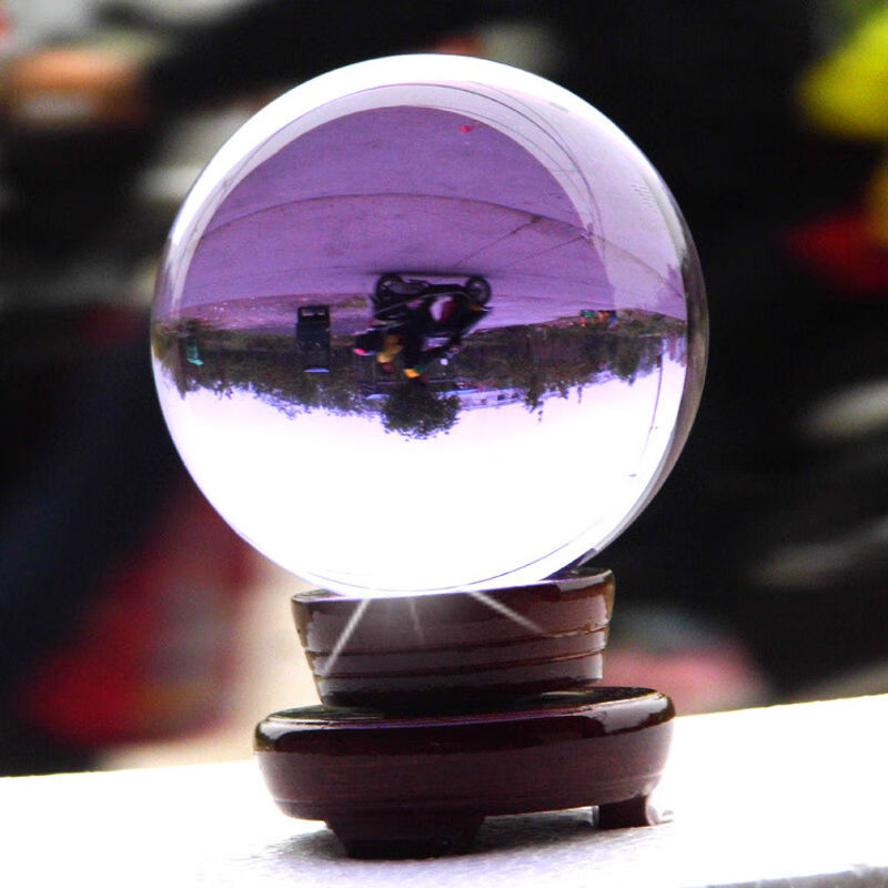 旗舰店透明水晶球摆件旅行风水玻璃球工艺品创意家居摄影拍照光球道具