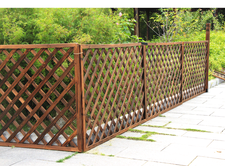 当日发货现货 户外防腐木栅栏篱笆围栏护栏阳台庭院框花格网格屏风