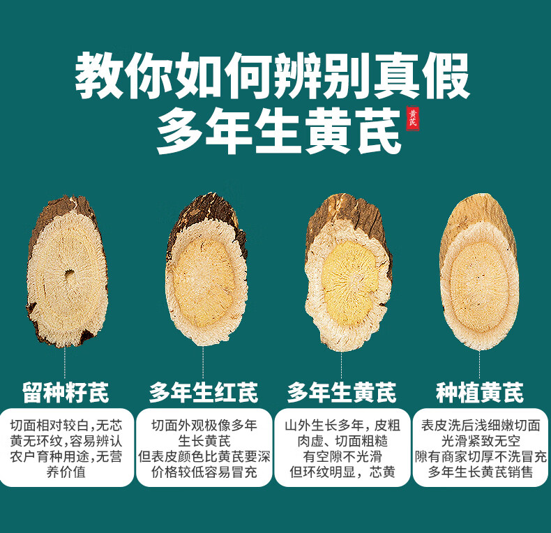 黄芪大片甘肃定西野生黄芪大北芪片500g克特级中药材北其片黄茋泡水喝