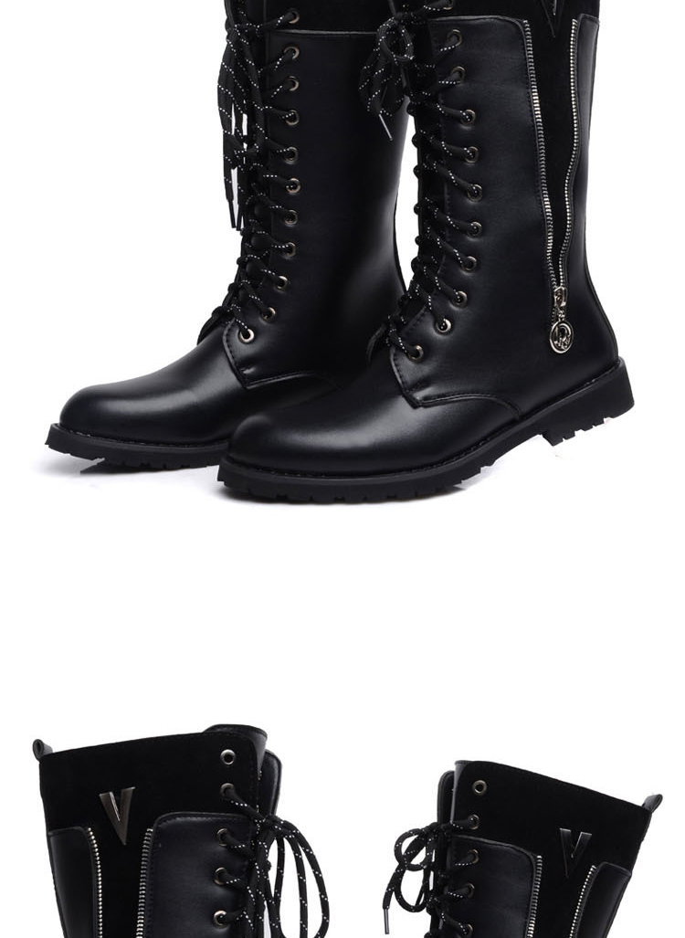 男士马靴长筒靴冬季男靴子休闲百搭长靴男马丁靴韩版潮高帮皮鞋男高筒