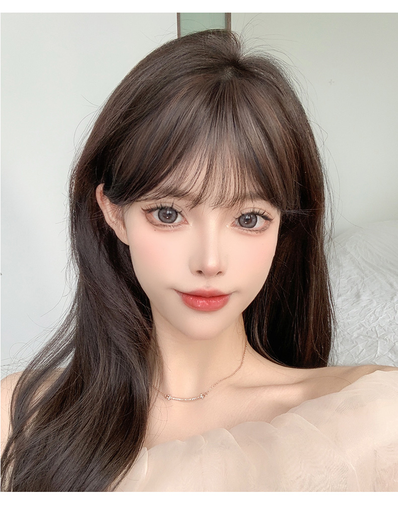 假发女自然前额头顶补发空气刘海假头帘顺丰速递 法式修颜刘海【摩卡