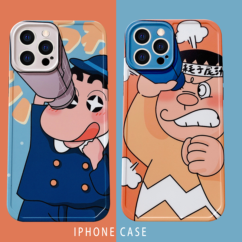 魔杰乐动漫蜡笔小新胖虎望远镜镜头iphone13手机壳苹果12promax硅胶11