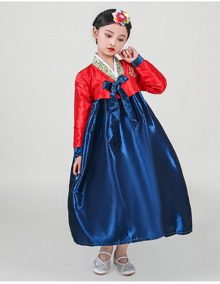 韩服儿童韩国小孩传统古装改良儿童女童韩服女宝宝童装朝鲜族六一演出