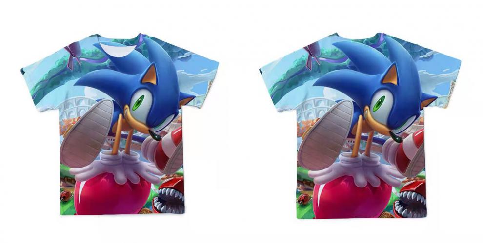 攸帝娣索衣服儿童短袖t恤男童装sonic超音鼠音速小子图案男女童夏季