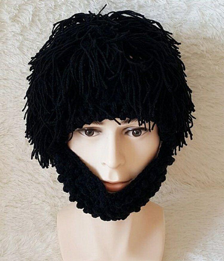 假发帽子冬脏辫搞怪帽子成人男创意假发毛线帽保暖疯子嘻哈帽秋冬粗线