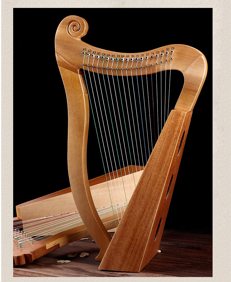 19弦小竖琴初学者易学15弦里拉琴lyre单板莱雅琴小众古典乐器19音简约