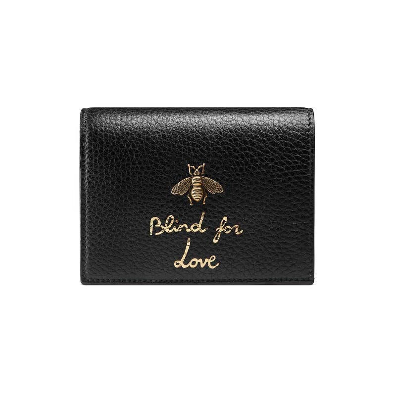 古驰(gucci) gucci/古驰animalier系列金属小蜜蜂字母印花卡包预售