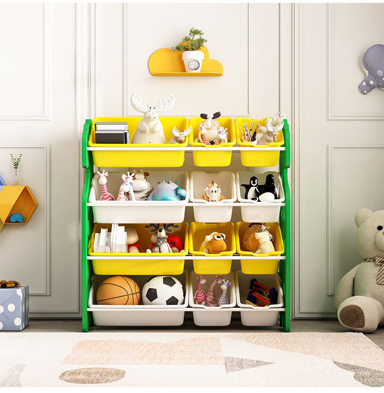 情人节儿童玩具收纳架宝宝书架卡通玩具架子婴童置物架多层幼儿园收纳