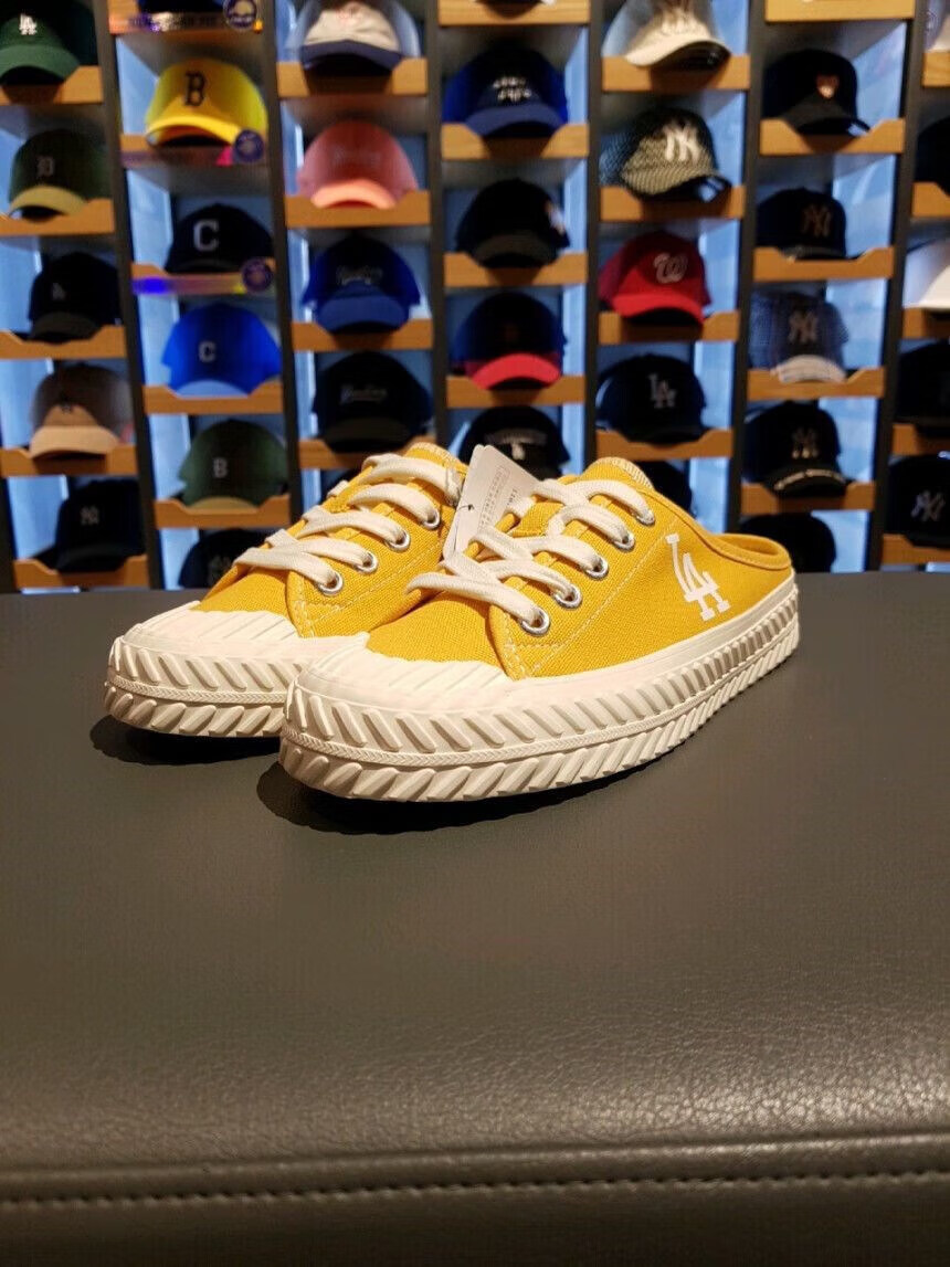 mlb韩国春夏女鞋半拖鞋ny老花男鞋厚底ins休闲鞋饼干鞋帆布鞋 ny-半拖