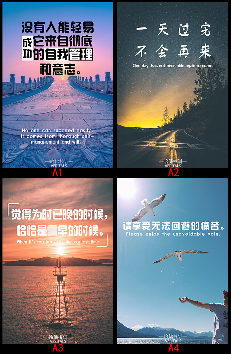 哈佛大学校训励志标语墙贴画高中学生教室班级文化激励学习海报图a7小