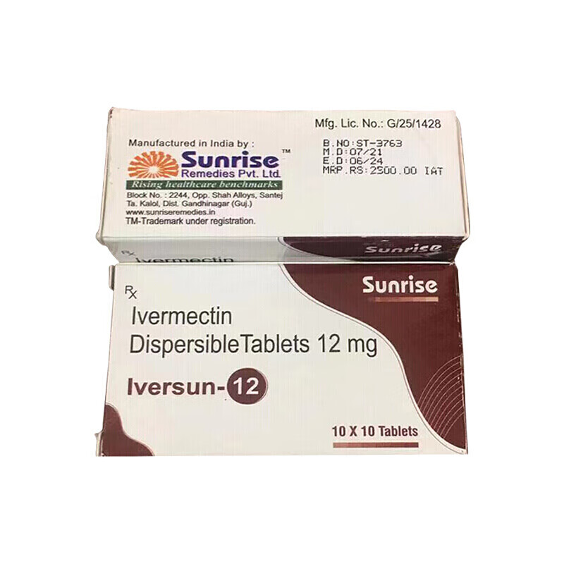 印度原装进口sunrise日升制药lversun12伊维菌素片用12mg100片
