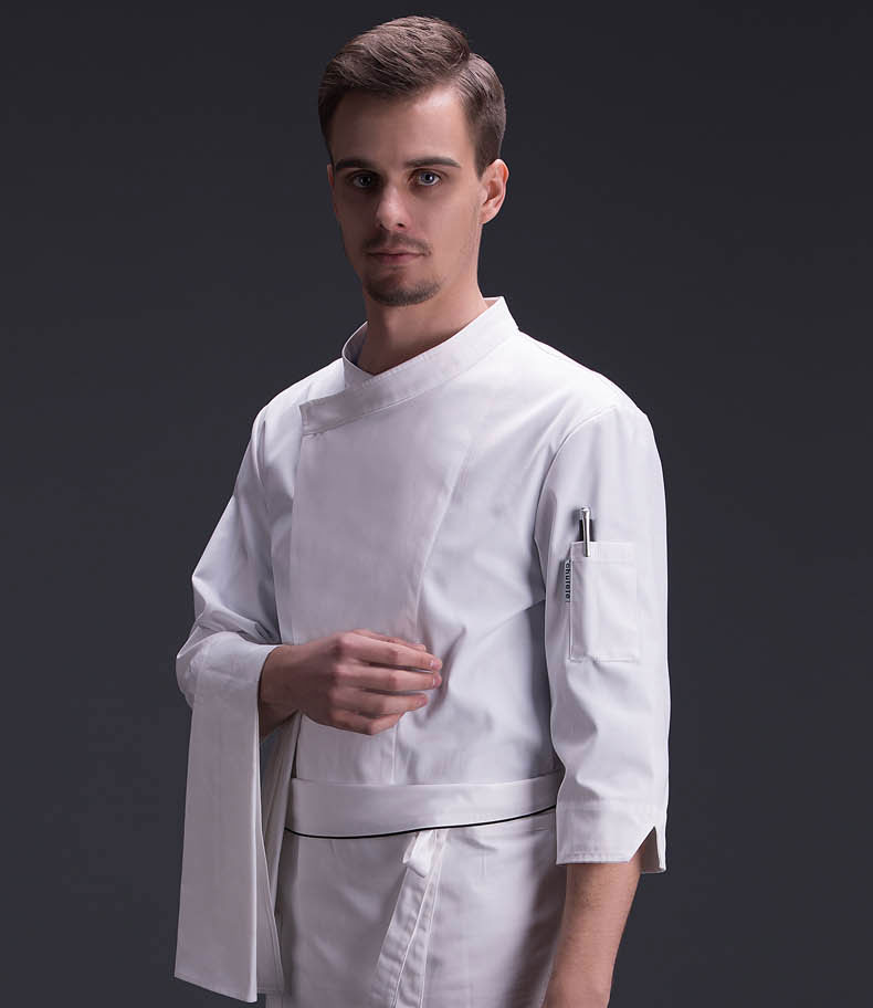星级米其林厨师长专用工服七分袖高级工作服薄款厨师服夏季酒店宾馆