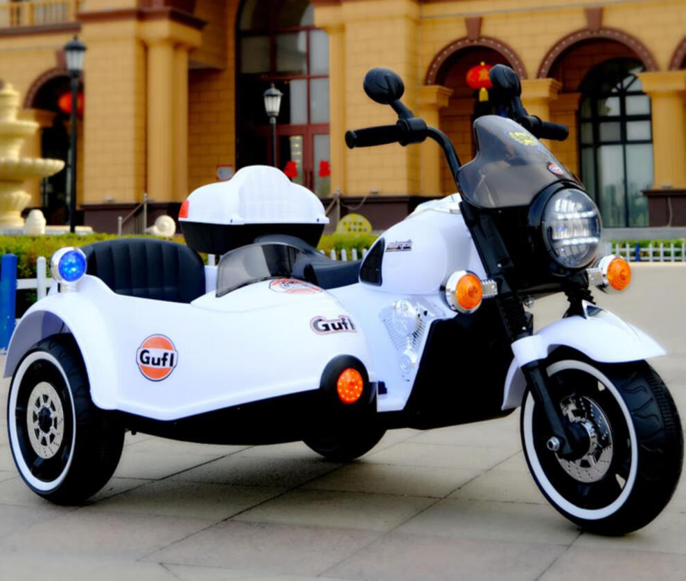 侉子边三轮摩托车儿童儿童电动摩托车宝宝三轮车小孩大号双人可坐大人